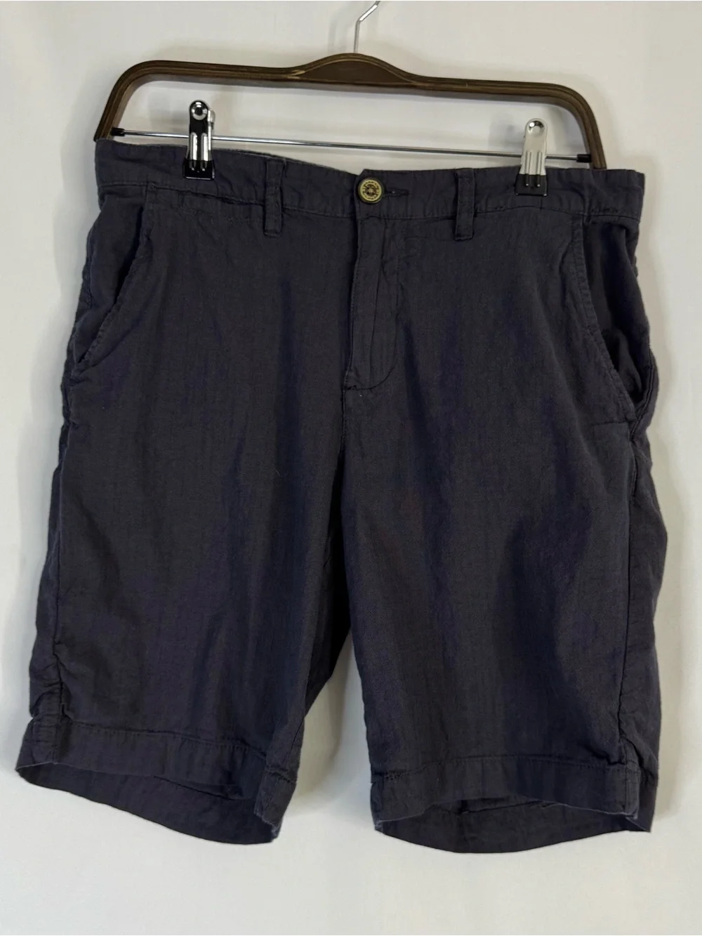 Men's Flat Front Casual Shorts in Navy